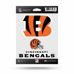 Cincinnati Bengals - Sheet Of 3 Triple Spirit Stickers