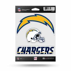 Los Angeles Chargers - Sheet Of 3 Triple Spirit Stickers