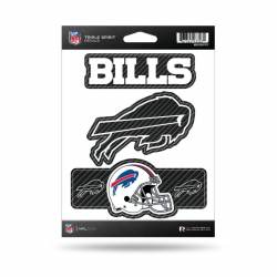 Buffalo Bills - Sheet Of 3 Carbon Fiber Triple Spirit Stickers