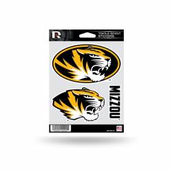 University Of Missouri Tigers - Sheet Of 3 Triple Spirit Stickers