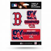 Boston Red Sox 9 Times World Series Champions - Sheet Of 3 Triple Spirit Stickers