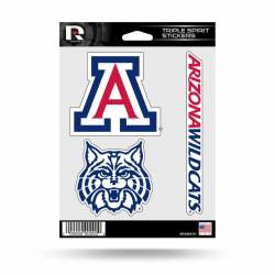 University Of Arizona Wildcats - Sheet Of 3 Triple Spirit Stickers