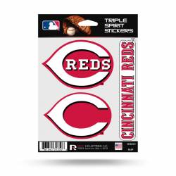 Cincinnati Reds - Sheet Of 3 Triple Spirit Stickers