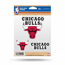 Chicago Bulls - Sheet Of 3 Triple Spirit Stickers
