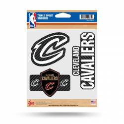 Cleveland Cavaliers 2022 Logo - Sheet Of 3 Carbon Fiber Triple Spirit Stickers