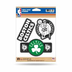 Boston Celtics - Sheet Of 3 Carbon Fiber Triple Spirit Stickers