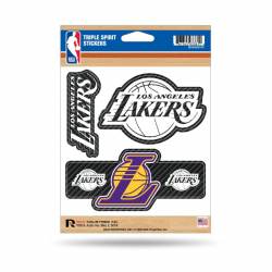 Los Angeles Lakers - Sheet Of 3 Carbon Fiber Triple Spirit Stickers