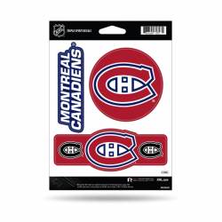 Montreal Canadiens - Sheet Of 3 Triple Spirit Stickers
