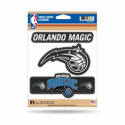 Orlando Magic - Sheet Of 3 Carbon Fiber Triple Spirit Stickers