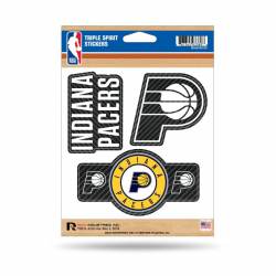 Indiana Pacers - Sheet Of 3 Carbon Fiber Triple Spirit Stickers