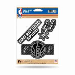 San Antonio Spurs - Sheet Of 3 Carbon Fiber Triple Spirit Stickers