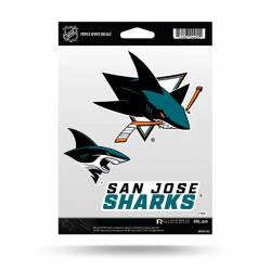 San Jose Sharks - Sheet Of 3 Triple Spirit Stickers