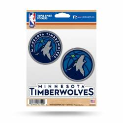 Minnesota Timberwolves - Sheet Of 3 Triple Spirit Stickers