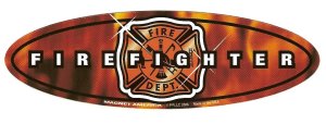 Firefighter Slim Oval Magnet