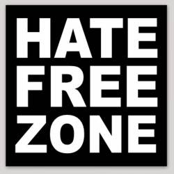 Hate Free Zone - Square Sticker