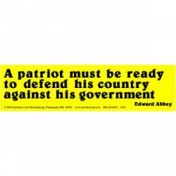 Patriot Defend Country Against His Government - Bumper Sticker