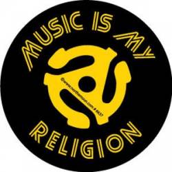 Music Is My Religion - Round Sticker