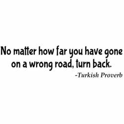 No Matter How Far You Have Gone On A Wrong Road, Turn Back - Bumper Sticker