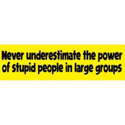 Never Underestimate The Power Of Stupid People In Large Groups - Bumper Sticker