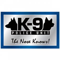 K-9 Police Unit The Nose Knows - Square Cut Magnet