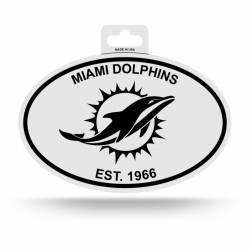 Miami Dolphins Est. 1966 - Black & White Oval Sticker