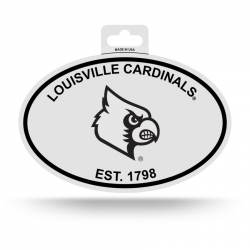 University Of Louisville Cardinals - Black & White Oval Sticker
