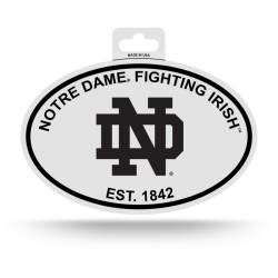 University Of Notre Dame Fighting Irish - Black & White Oval Sticker