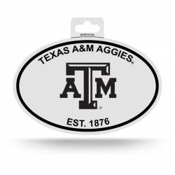 Texas A&M University Aggies - Black & White Oval Sticker