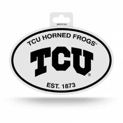 Texas Christian University Horned Frogs - Black & White Oval Sticker