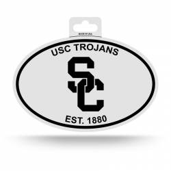 University Of Southern California USC Trojans - Black & White Oval Sticker