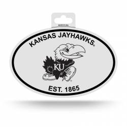 University Of Kansas Jayhawks - Black & White Oval Sticker