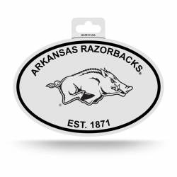 University Of Arkansas Razorbacks Est. 1871 - Black & White Oval Sticker