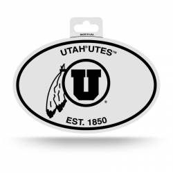University Of Utah Utes - Black & White Oval Sticker