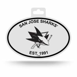 San Jose Sharks Est. 1991 - Black & White Oval Sticker