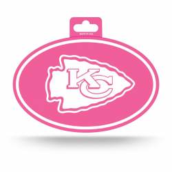 Kansas City Chiefs Pink - Full Color Oval Sticker