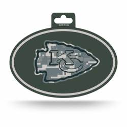 Kansas City Chiefs Patriotic Camouflage - Full Color Oval Sticker