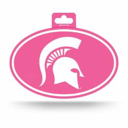 Michigan State University Spartans Pink - Full Color Oval Sticker