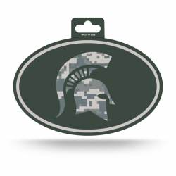 Michigan State University Spartans Patriotic Camouflage - Full Color Oval Sticker