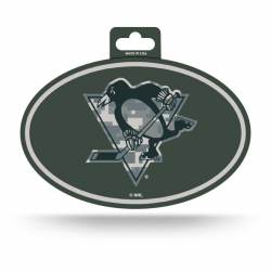 Pittsburgh Penguins Patriotic Camouflage - Full Color Oval Sticker