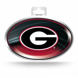 University Of Georgia Bulldogs - Metallic Oval Sticker