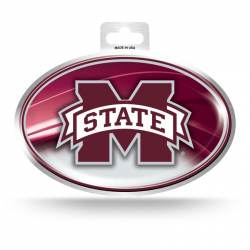 Mississippi State University Bulldogs - Metallic Oval Sticker