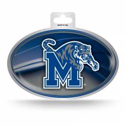 University Of Memphis Tigers - Metallic Oval Sticker