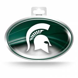 Michigan State University Spartans - Metallic Oval Sticker