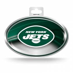 New York Jets - Metallic Oval Sticker