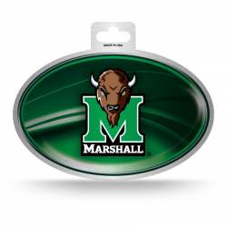 Marshall University Thundering Herd - Metallic Oval Sticker