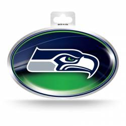 Seattle Seahawks - Metallic Oval Sticker
