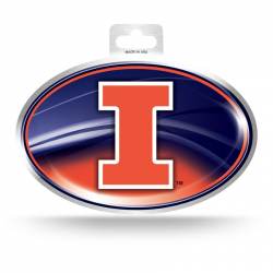University Of Illinois Fighting Illini - Metallic Oval Sticker