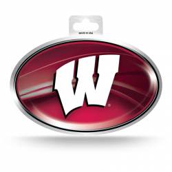 University Of Wisconsin Badgers - Metallic Oval Sticker
