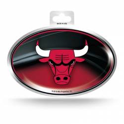 Chicago Bulls - Metallic Oval Sticker