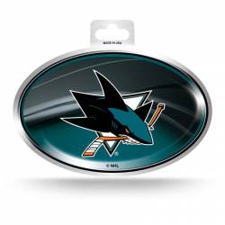 San Jose Sharks - Metallic Oval Sticker